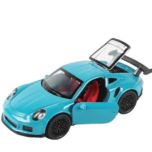 PORSCHE 1/36 Die cast metal Alloy Cars, openable doors With Pull Back Function with light & Music multicolor