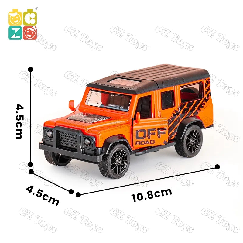 LAND ROVER DEFENDER 1/43 Scale Die-cast Model Pull Back Jeep Classic Mini Alloy Car Door Opening.