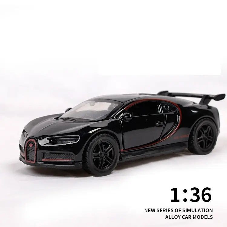BUGATTI 1/36 Die cast metal Alloy Cars, openable doors With Pull Back Function with light & Music