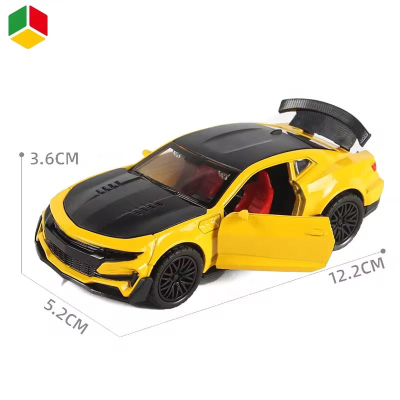 CHEVROLET CAMARO 1/36 Die cast metal Alloy Cars, openable doors With Pull Back Function with light & Music multicolor