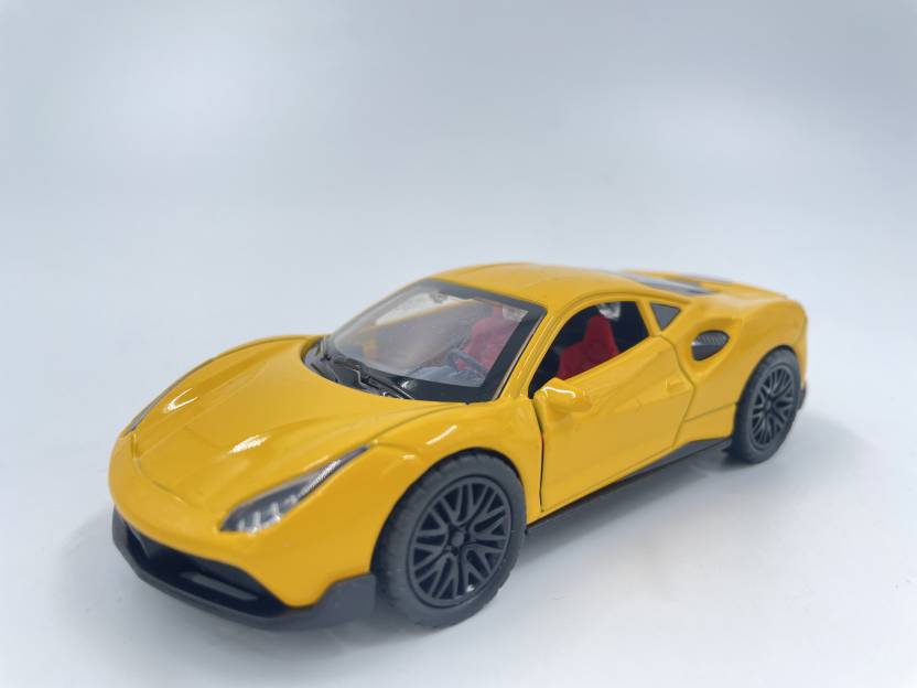 FERRARI 1/36 Die cast metal Alloy Cars, openable doors With Pull Back Function with light & Music multicolor