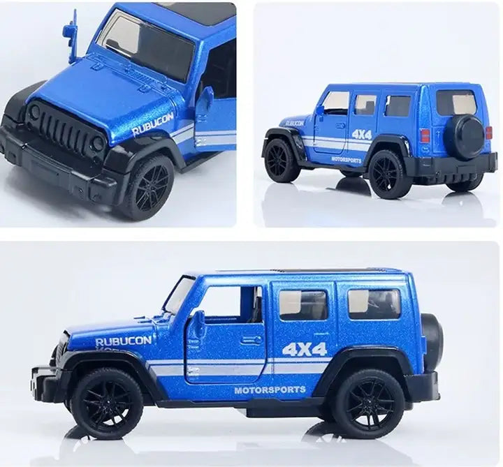 JEEP RUBICON 1/36 Scale Die-cast Model Pull Back Jeep Classic Mini Alloy Car Door Opening.