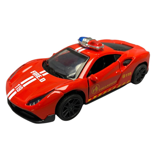FERRARI 1/43 Die cast metal  Alloy Police Cars, openable doors With Pull Back Function