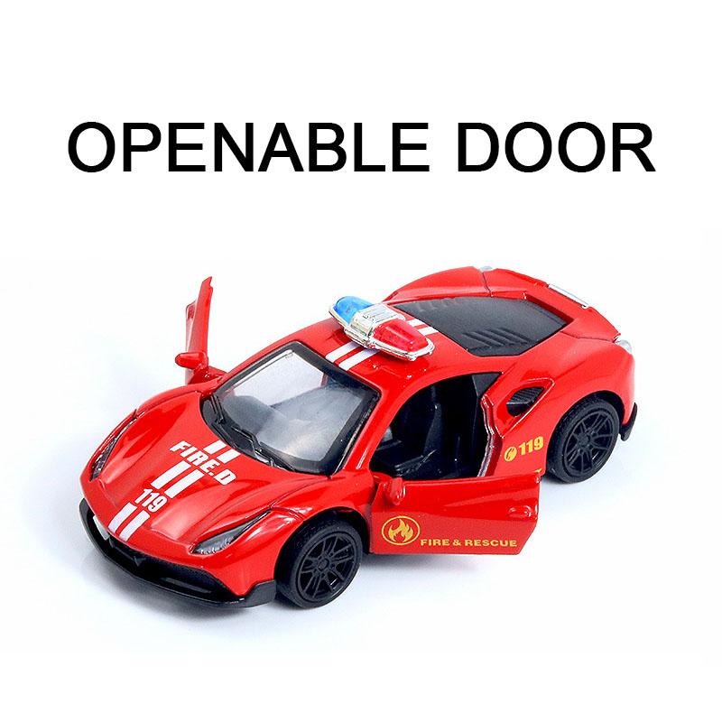 FERRARI 1/43 Die cast metal Alloy Police Cars, openable doors With Pull Back Function