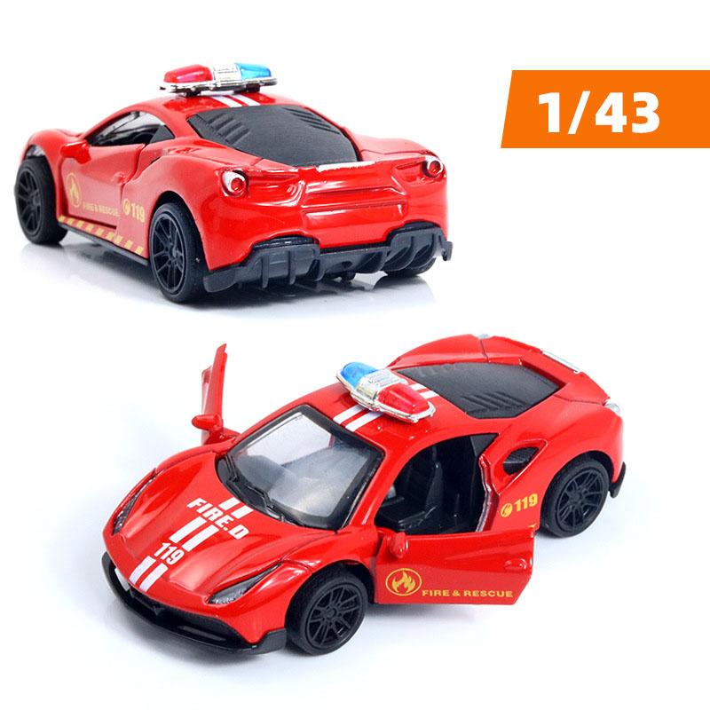 FERRARI 1/43 Die cast metal Alloy Police Cars, openable doors With Pull Back Function