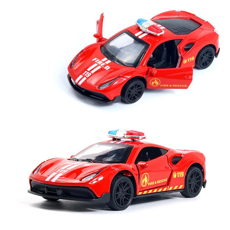 FERRARI 1/43 Die cast metal Alloy Police Cars, openable doors With Pull Back Function