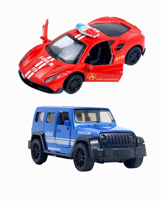 Combo of  1/43 Die cast metal  Alloy Race Cars, 2 Doors Opened With Pull Back Function  car