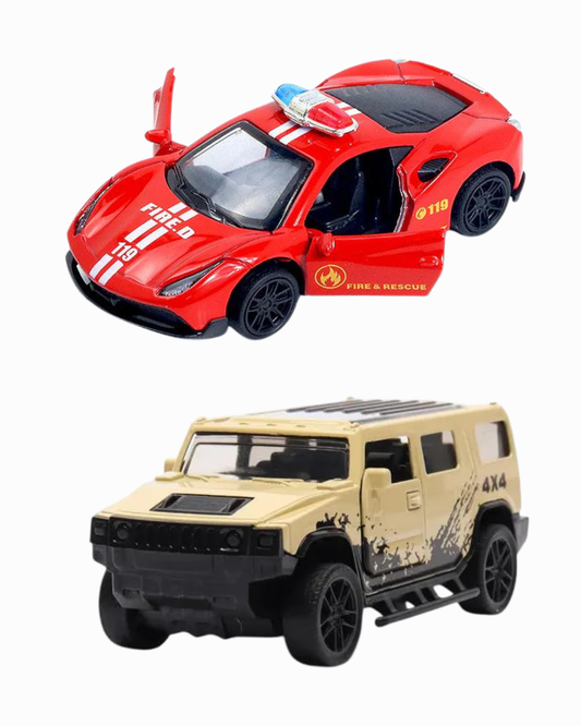 Combo of  1/43 Die cast metal  Alloy Race Cars, 2 Doors Opened With Pull Back Function  car