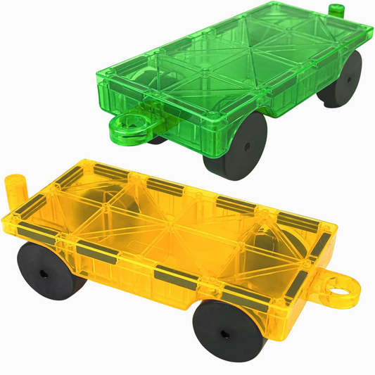 Magnetic Tiles Cars Construction Set - 2 PCS Magnetic CAR CHASSIS Random Colour