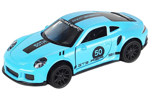 PORSCHE 1/43 Die cast metal  Alloy Race Cars, openable doors With Pull Back Function  car
