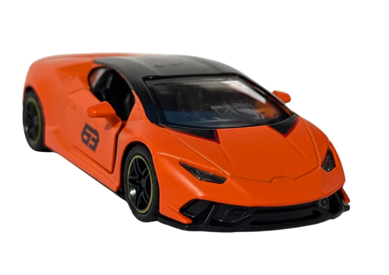 LAMBORGHINI 1/43  Die cast metal  Alloy Race Cars, openable doors With Pull Back Function Orange car