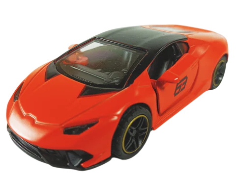 LAMBORGHINI 1/43  Die cast metal  Alloy Race Cars, openable doors With Pull Back Function Orange car