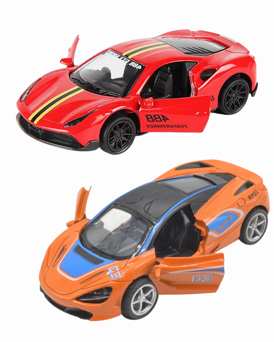 Combo of  1/43 Die cast metal  Alloy Race Cars, 2 Doors Opened With Pull Back Function  car