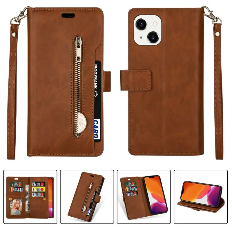 Premium leather case with Credit Card Holder for iPhone 13
