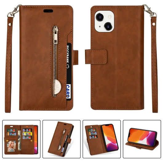 Premium leather case with Credit Card Holder for iPhone 13
