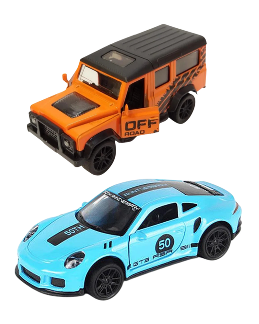 Combo of  1/43 Die cast metal  Alloy Race Cars, 2 Doors Opened With Pull Back Function car
