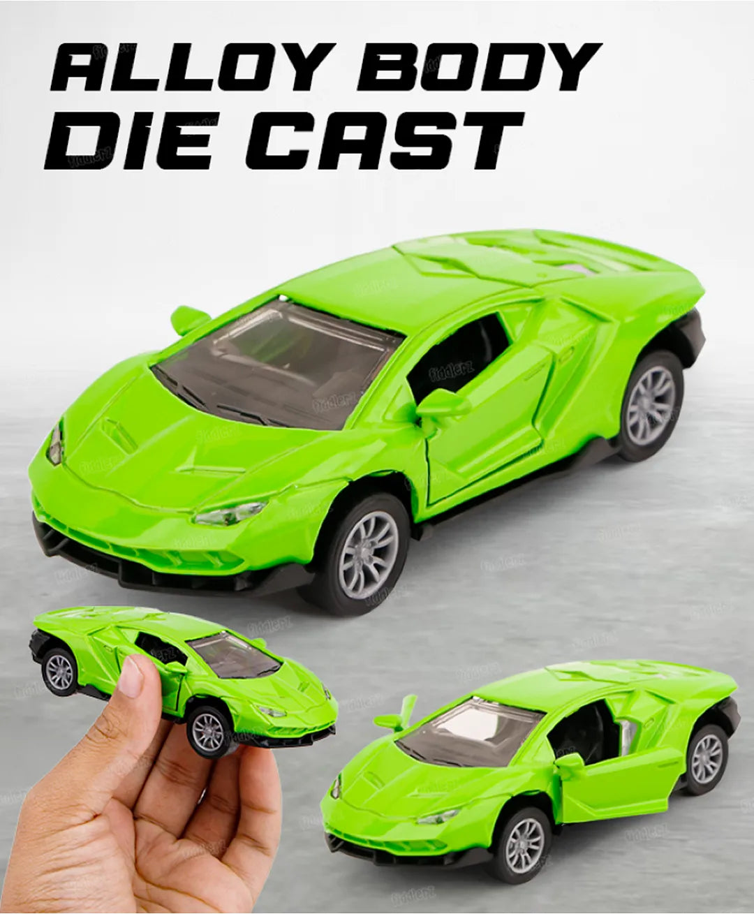 LAMBORGHINI  1/43  Die cast metal  Alloy Race Cars, openable doors With Pull Back Function Car