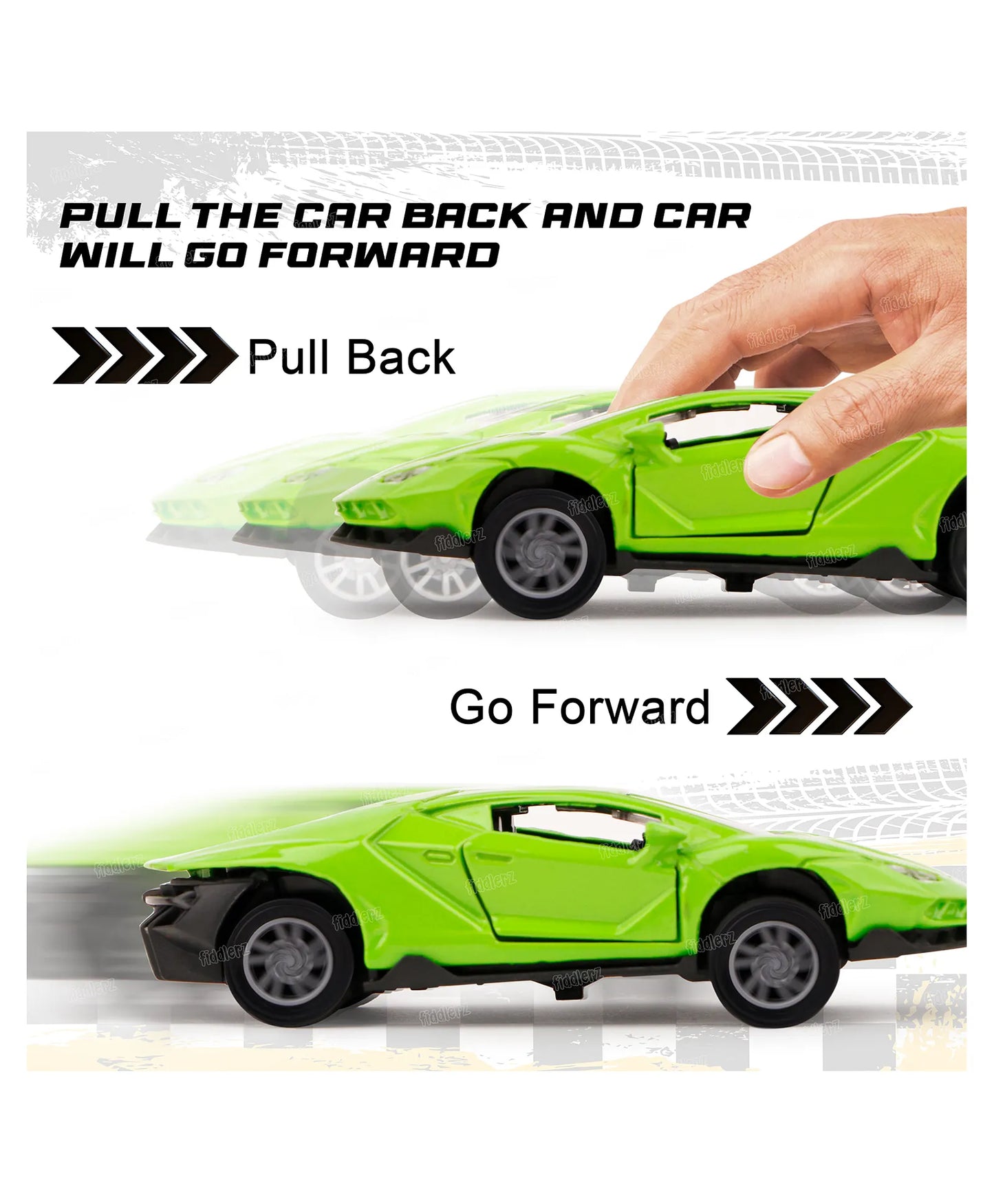 LAMBORGHINI  1/43  Die cast metal  Alloy Race Cars, openable doors With Pull Back Function Car