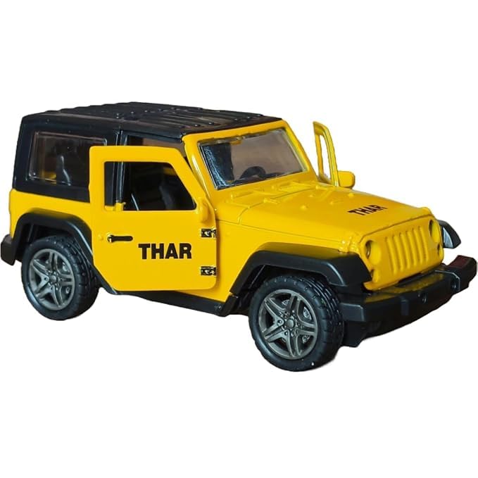 MAHINDRA THAR  1/43  Die cast metal  Alloy Race Cars, openable doors With Pull Back Function Car