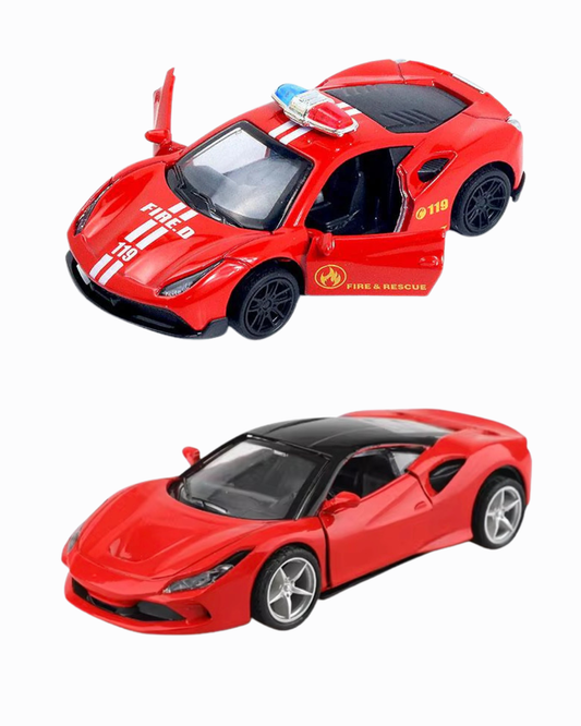 Combo of  1/43 Die cast metal  Alloy Race Cars, 2 Doors Opened With Pull Back Function  car