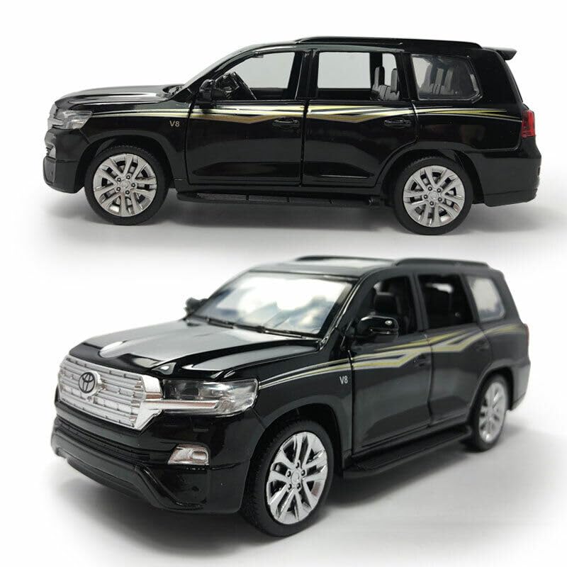 TOYOTA LAND CRUISER 1/43  Die cast metal  Alloy Race Cars, openable doors With Pull Back Function Car