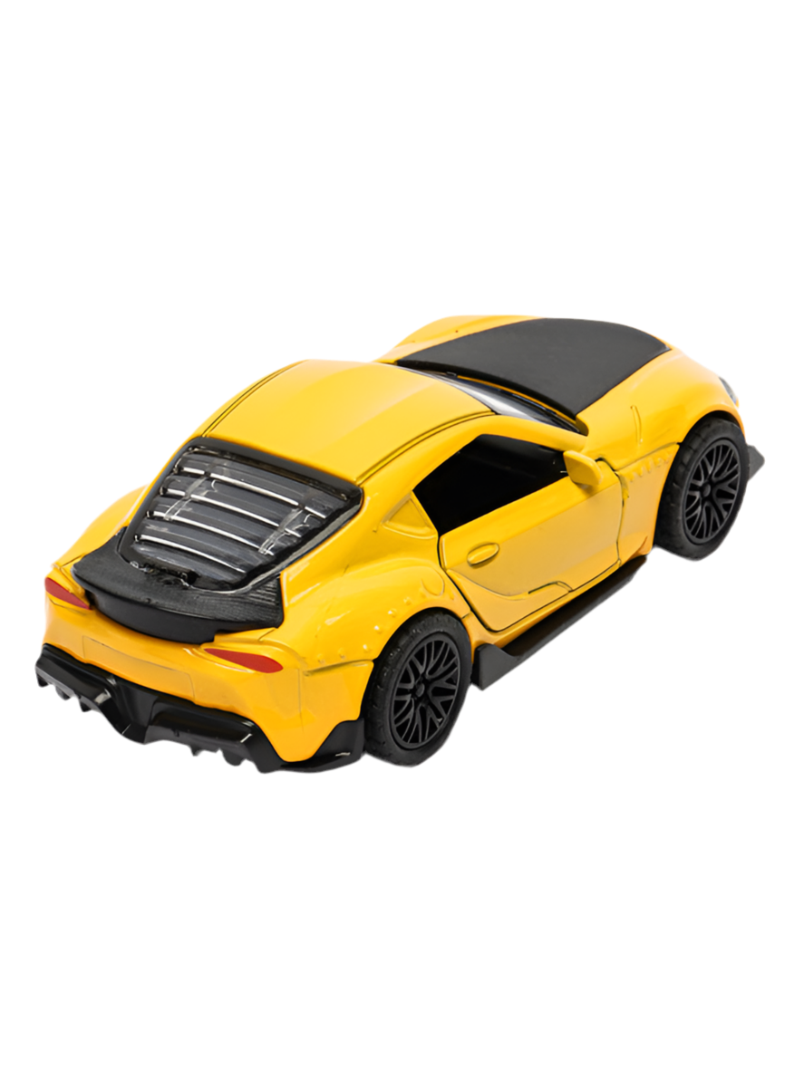 TOYOTA SUPRA : 1/36 Die cast metal Alloy Cars, openable doors With Pull Back Function with light & Music multicolor