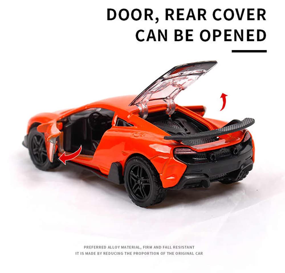McLaren 1/36 Die cast metal Alloy Cars, openable doors With Pull Back Function with light & Music