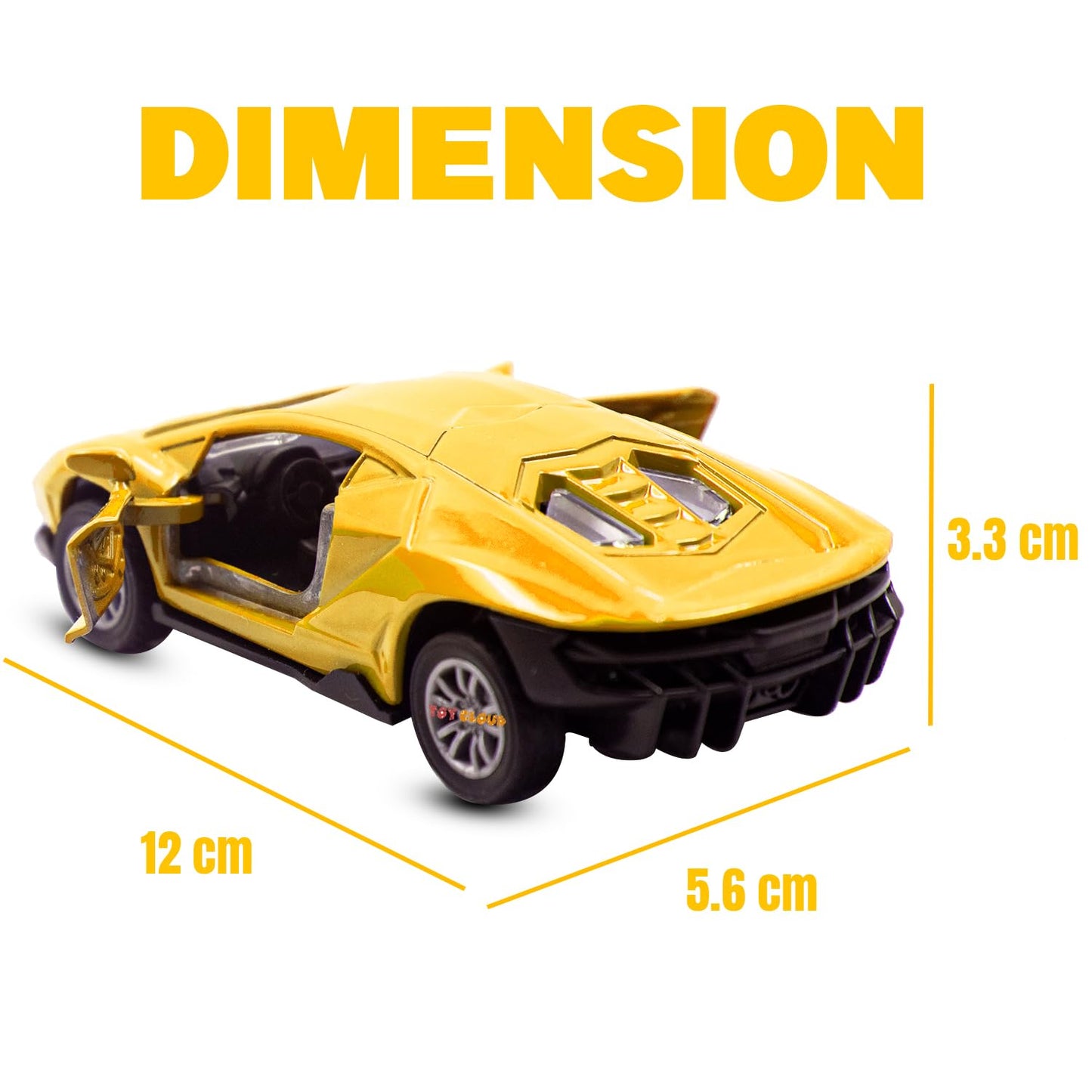 LAMBORGHINI  1/43  Die cast metal  Alloy Race Cars, openable doors With Pull Back Function Car