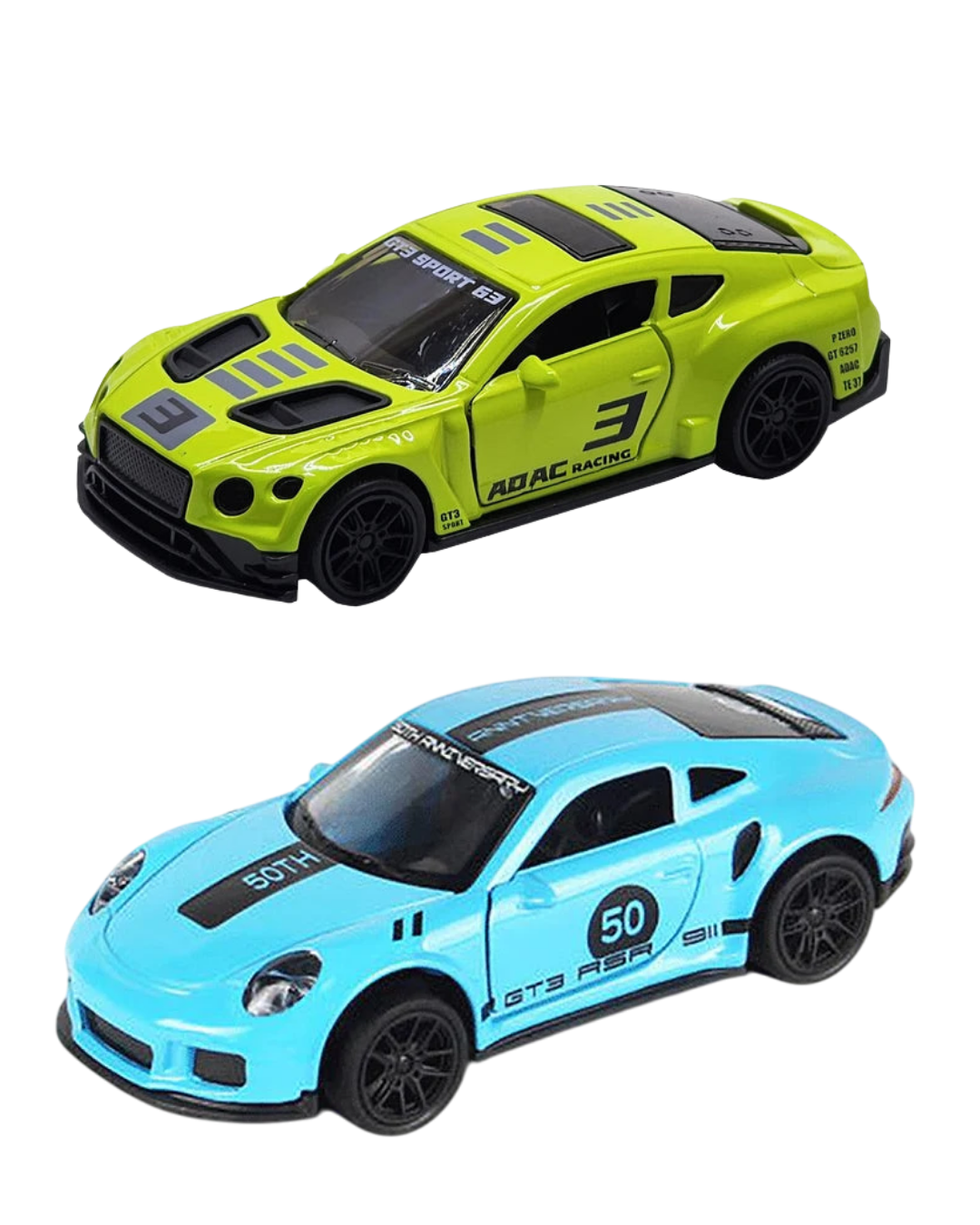 Combo of  1/43 Die cast metal  Alloy Race Cars, 2 Doors Opened With Pull Back Function car