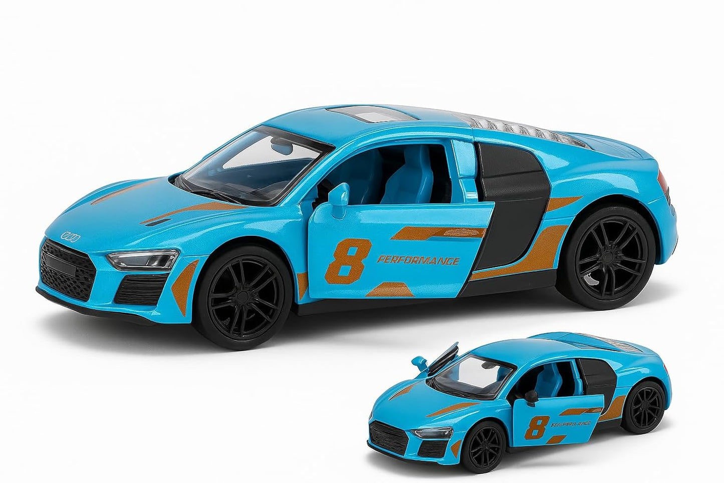 Audi 1:43 Die-Cast Metal Toy Car — Pull Back & Openable Doors