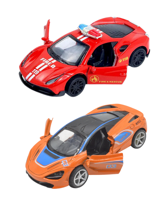 Combo of  1/43 Die cast metal  Alloy Race Cars, 2 Doors Opened With Pull Back Function  car
