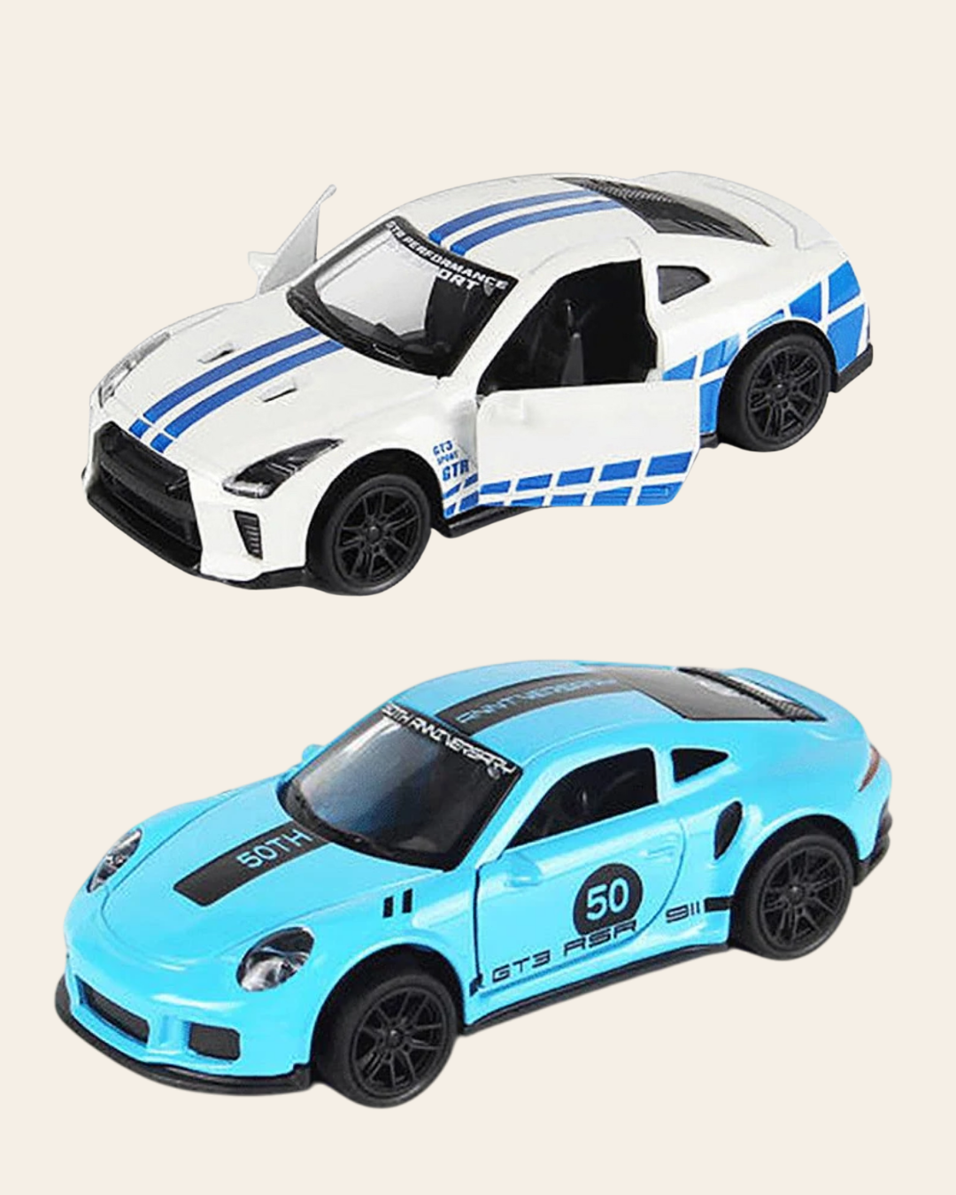 Combo of  1/43 Die cast metal  Alloy Race Cars, 2 Doors Opened With Pull Back Function car