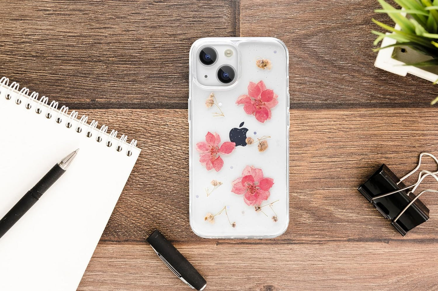 Soft Clear Silicone Case Glitter Floral Back Cover for iPhone