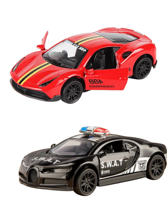 Combo of  1/43 Die cast metal  Alloy Race Cars, 2 Doors Opened With Pull Back Function  car