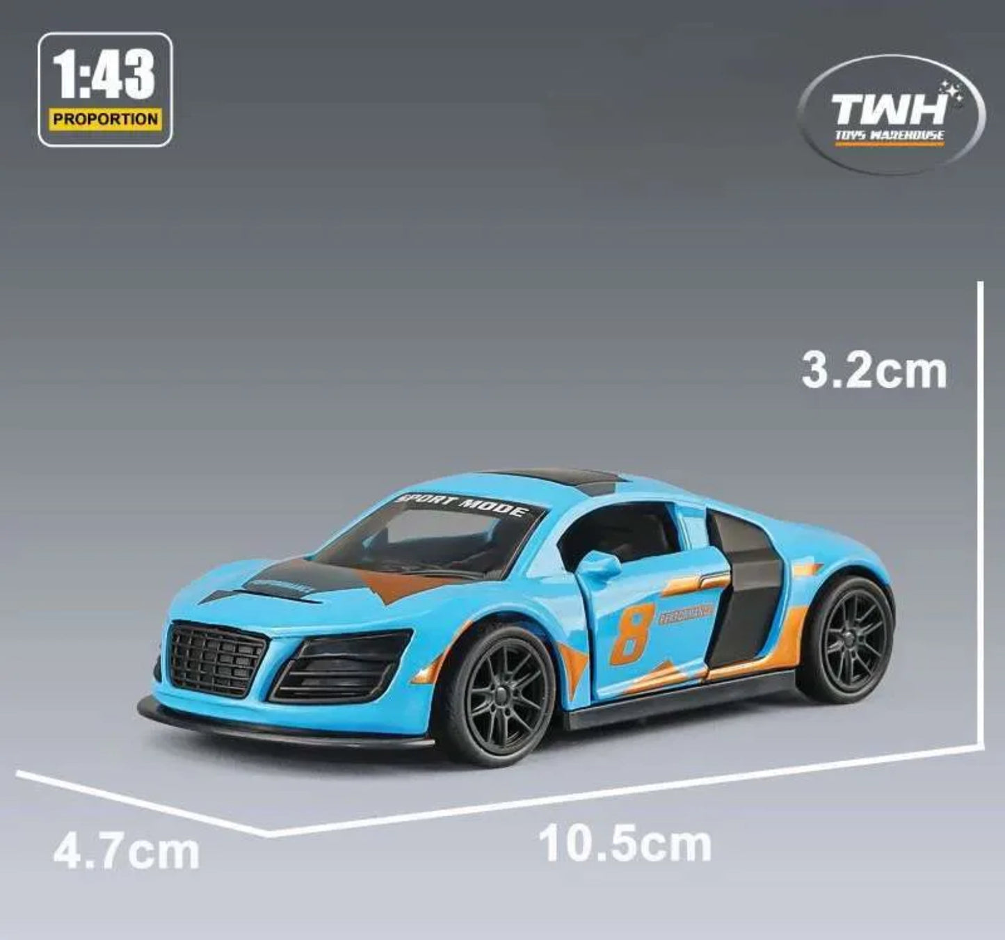 Combo of  1/43 Die cast metal  Alloy Race Cars, 2 Doors Opened With Pull Back Function  car