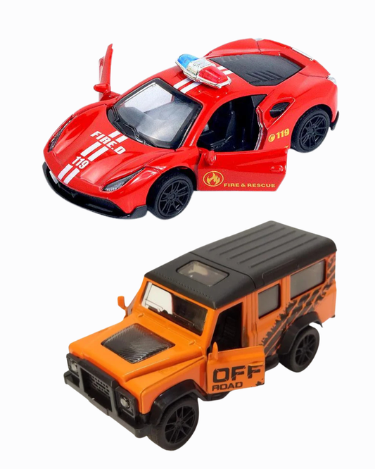 Combo of  1/43 Die cast metal  Alloy Race Cars, 2 Doors Opened With Pull Back Function  car