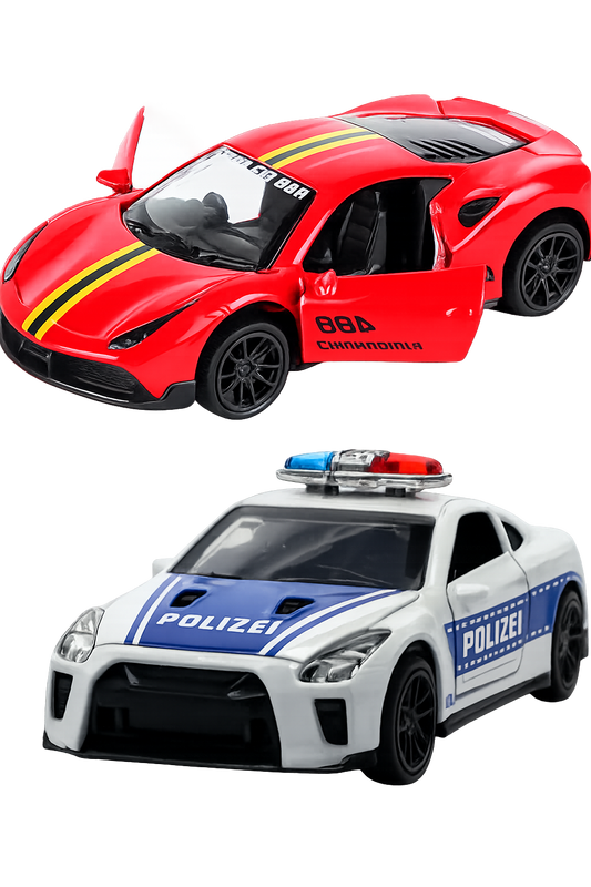 Ferrari & Nissan Die-Cast Pull Back Cars