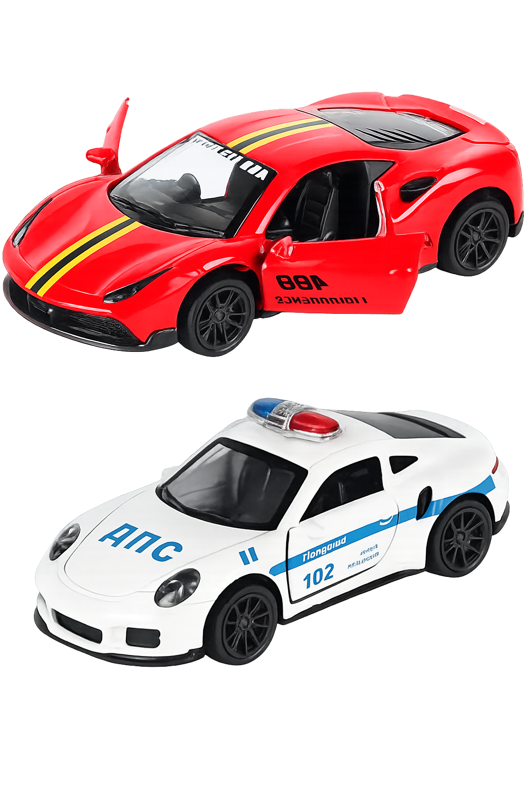 Die-Cast Cars | Ferrari & Porsche Police | Pull Back