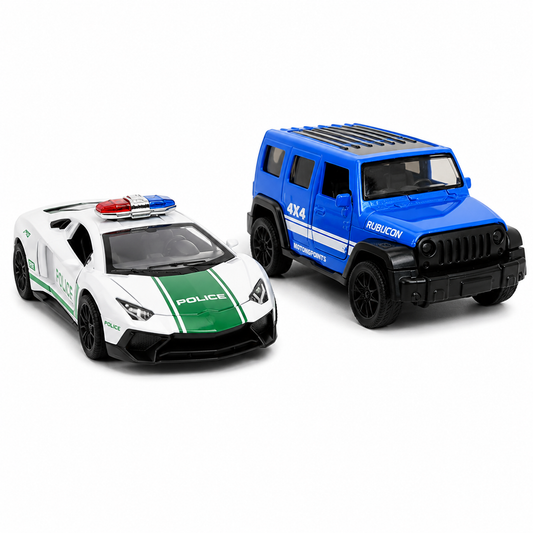 Die-Cast Jeep Rubicon & Lamborghini Police | Pull Back