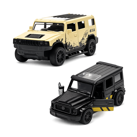 Die-Cast Hummer & G-Wagon Combo | Pull Back Toy Cars