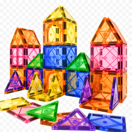 Set of 12 Pcs Magnetic Building Blocks - Magnetic Tiles For Kids
