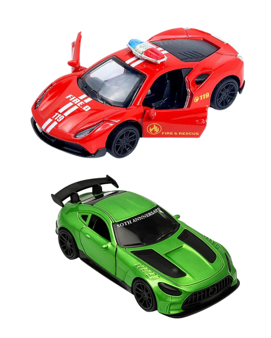 Combo of  1/43 Die cast metal  Alloy Race Cars, 2 Doors Opened With Pull Back Function  car