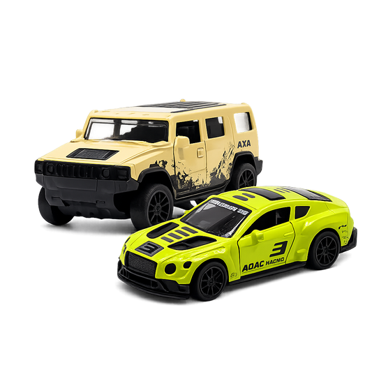 Die-Cast Hummer & Bentley Racer Combo | Pull Back Cars