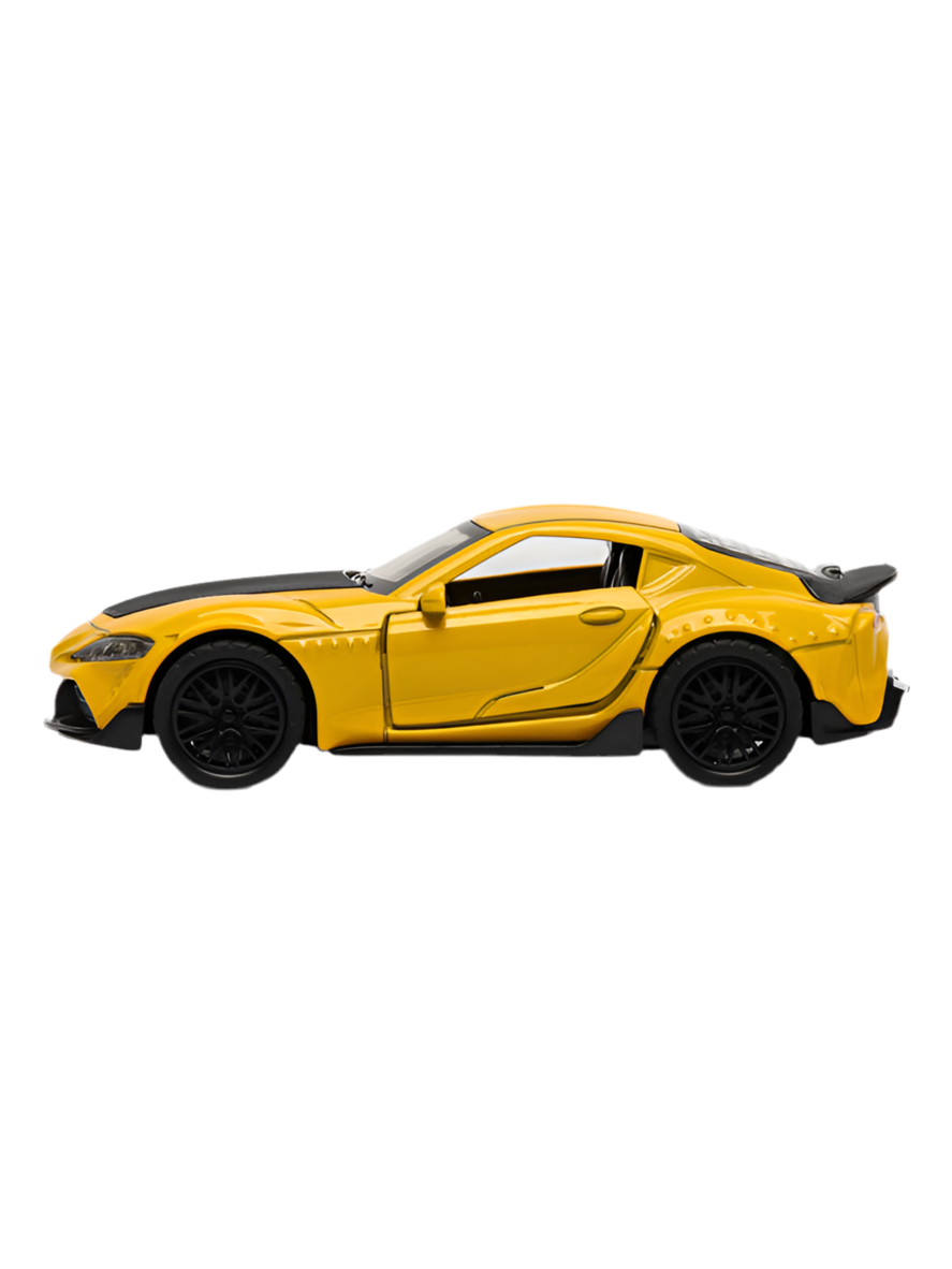 TOYOTA SUPRA : 1/36 Die cast metal Alloy Cars, openable doors With Pull Back Function with light & Music multicolor