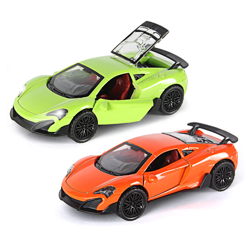 McLaren 1/36 Die cast metal Alloy Cars, openable doors With Pull Back Function with light & Music