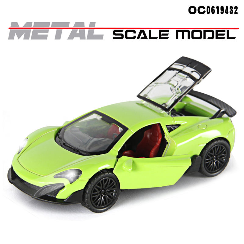 McLaren 1/36 Die cast metal Alloy Cars, openable doors With Pull Back Function with light & Music
