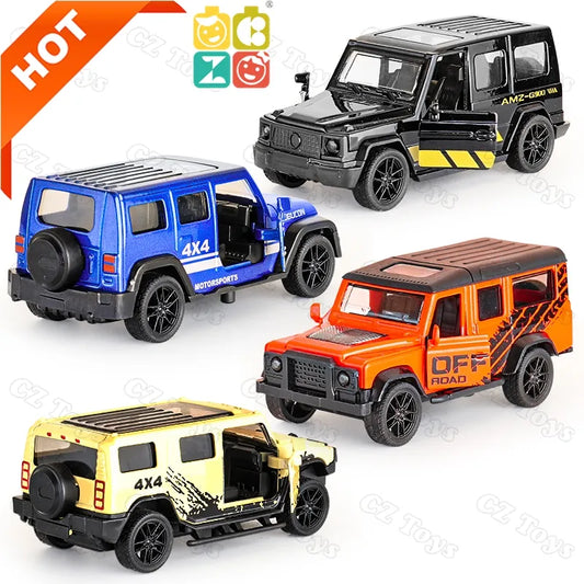 1/36 Scale Die-cast Model Pull Back Jeep Classic Mini Alloy Car Door Opening.