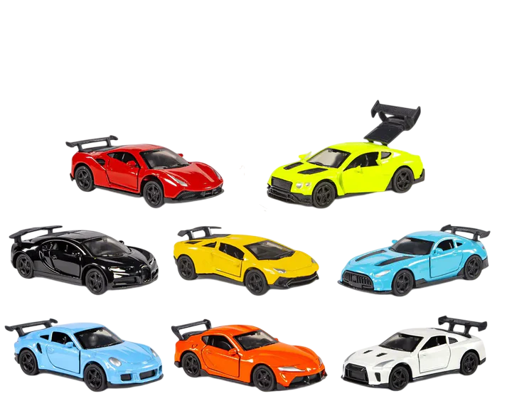 Die Cast metal Cars (8/8.5cm), Toy Cars Set, Openable Doors, Pull Back Car