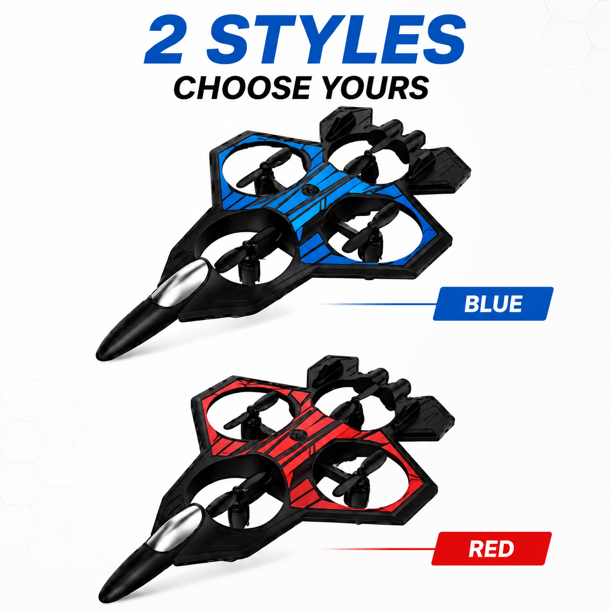 P2 Combat Aircraft RC Drone for Kids | 360° Flips, LED Lights & 6-Axis Gyroscope