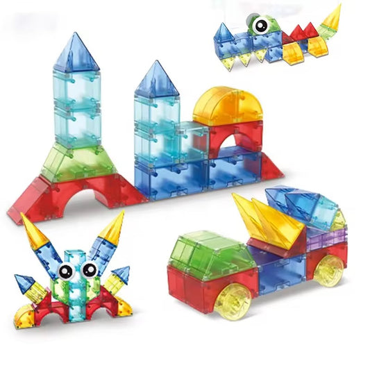 Magic Magnetic Blocks DIY Building Set (40 Pieces) | Colorful Magnetic Tiles for Kids | Creative STEM Construction Toy for Boys & Girls (3+ Years)